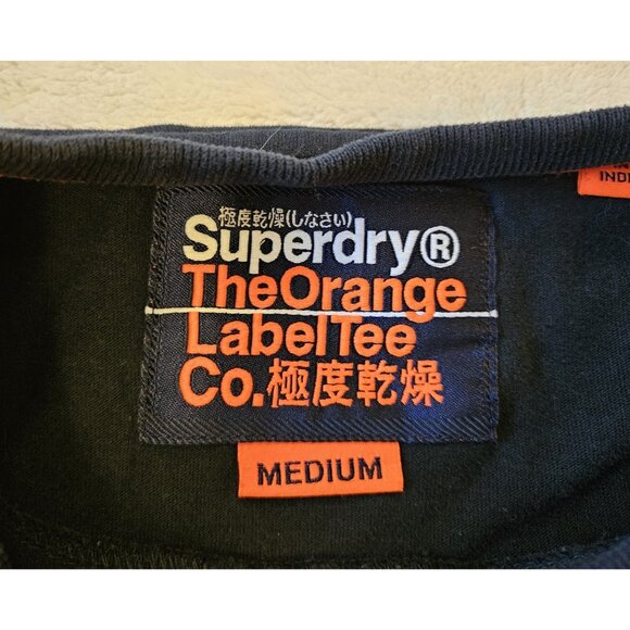 Superdry Long Sleeved Black | Mens Shirt Medium 100% Cotton - Picture 5 of 11